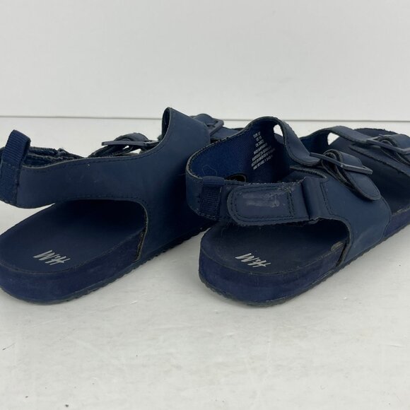 H&M Kids Sandals Size 1.5 EU 33 Blue Faux Leather Flat Heel Open Toe Ankle Strap - Picture 4 of 6